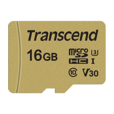 Transcend 16GB microSDHC Transcend 500S U3 V30 CL10 + adapter (TS16GUSD500S) (TS16GUSD500S) memóriakártya