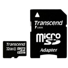 Transcend 32GB microSDHC Class 10 + adapterrel memóriakártya
