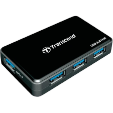 Transcend USB 3.0 HUB 4 port, külső táp, fekete hub és switch