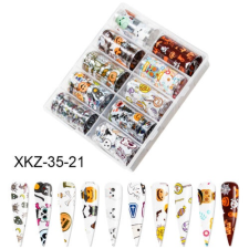 Transzferfólia szett 10db (XKZ-35-21) Halloween körömdíszítő