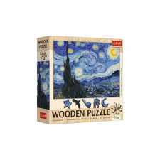 Trefl 200 db-os Wooden Contour Fa Puzzle - Van Gogh - Csillagos éj (20248) puzzle, kirakós