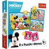 Trefl 2 Az 1-Ben Puzzle és Memóriajáték - Mickey Mouse 93344 (93344 TREFL)