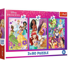 Trefl 3 x 80 darabos Disney hercegnő barátnők puzzle (34884) puzzle, kirakós