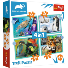 Trefl 4 az 1-ben puzzle (35,48,54,70 db-os) - Animal Planet - Az állatok titokzatos világa (34382) puzzle, kirakós