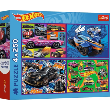 Trefl 4 x 250 db-os Puzzle - Hot Wheels (13312) (13312 TR) puzzle, kirakós