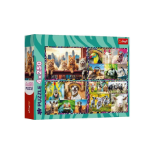 Trefl 4 x 250 db-os puzzle - Mókás állatok (13313) puzzle, kirakós