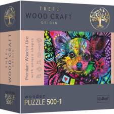 Trefl 501 db-os Wood Craft Prémium Fa Puzzle - Színes kutyus (20160) puzzle, kirakós