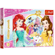 Trefl Disney Hercegnők: Ariel és Belle 100db-os csillámló puzzle (14819) (T14819) puzzle, kirakós