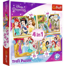 Trefl : disney hercegnők boldog napja 4 az 1-ben puzzle - 35, 48, 54, 70 darabos puzzle, kirakós