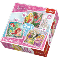 Trefl Disney Hercegnők és a kis kedvenceik 3 az 1-ben puzzle - Trefl puzzle, kirakós