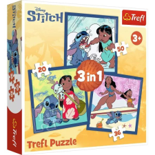 Trefl : Időzés Stitch-csel 3 az 1-ben - 20-36-50 darabos puzzle puzzle, kirakós