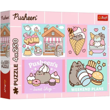 Trefl Ismerd meg Pusheen cicát 4x250db-os puzzle - Trefl puzzle, kirakós
