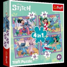 Trefl : Lilo&Stitch 4 az 1-ben puzzle - 35, 48, 54, 70 darabos puzzle, kirakós