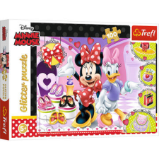 Trefl : Minnie egér csillámos puzzle - 100 darabos (14820) (14820) puzzle, kirakós