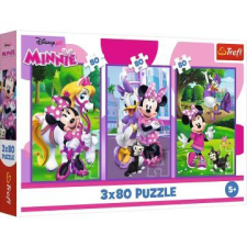 Trefl : minnie egér és barátai - 3 x 80 darabos puzzle puzzle, kirakós