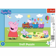 Trefl Peppa malac: Boldog vonat 15 db-os keretes puzzle – Trefl puzzle, kirakós