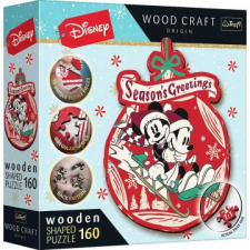 Trefl puzzle wood craft: disney, mickey és minnie karácsonya - 160 darabos puzzle fából puzzle, kirakós