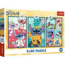  Trefl: Stitch világa - 3 x 80 darabos puzzle puzzle, kirakós