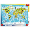 Trefl Trefl Világtérkép állatokkal keretes puzzle 25 db-os (31340)