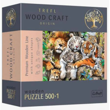 Trefl Wood Craft: Vadmacskák a dzsungelben fa puzzle 500+1 db-os – Trefl puzzle, kirakós