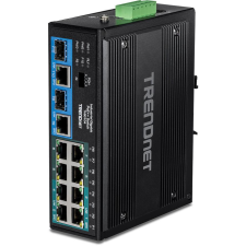 Trendnet Switch 10-port Industrial Gbit PoE++ Din-Rail (TI-BG104) hub és switch