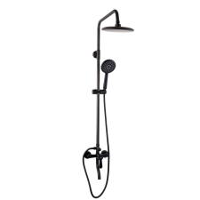  TRENDY'S zuhanyoszlop, vékony, három funkcióval, matt fekete fürdőkellék