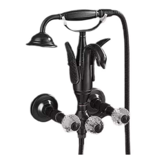 TRENDY S TRENDY'S kád csaptelep, falra szerelhető, antik fekete csaptelep