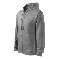 Trendy Zipper felső férfi sötétszürke melírozott 3XL férfi pulóver, kardigán