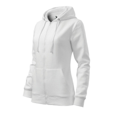 Trendy Zipper felső női fehér XL női pulóver, kardigán