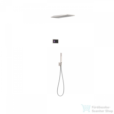 Tres Slim Exclusive Falsík alá építhető Termosztátos Elektromos zuhanycsaptelep, kézizuhannyal, fejzuhannyal, steel 09288551AC csaptelep