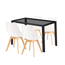  Treva 4+1 étkező garnitúra fekete-fehér bútor