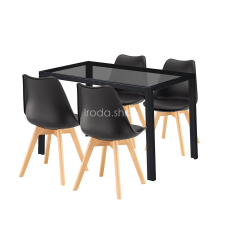  Treva 4+1 étkező garnitúra fekete-fekete bútor