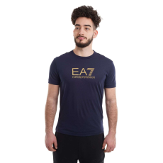  Tricou Emporio Armani EA7 vonat arany címke M póló ss Pima Js nagy logó 3DPT08PJM9Z01554 A Bleumarin M