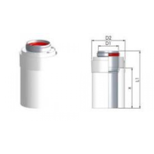 Tricox PACS607C Pps/Alu cső 80/125mm, hossz 1000mm építőanyag