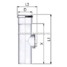 Tricox PPs ellenőrző egyenes idom 80mm hűtés, fűtés szerelvény