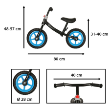 Trike Fix Balance terepkerékpár fekete és kék színben lábbal hajtható járgány
