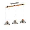 Trio Delhi barna-nikkel függesztett lámpa (TR-303400367) E27 3 izzós IP20