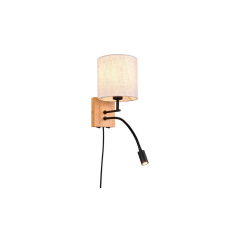 Trio Nilam natúr-fekete falikar (TR-212879236) E27+LED 1 izzós IP20 világítás