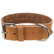 Trixie Bőr Nyakörv M: 38-47 CM Rusztikus Heartbeat Barna 19015 nyakörv, póráz, hám kutyáknak