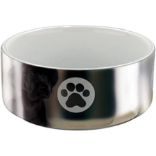 Trixie Ceramic Bowl - kerámia tál (fehér,ezüst) kutyák részére (0,3l /Ø12cm) kutyafelszerelés