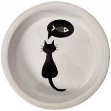Trixie Ceramic Bowl - kerámia tál (fehér, mintás)  macskák részére (0,25l /Ø13cm) kutyatál