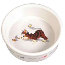 Trixie Ceramic Bowl - kerámia tál (fehér, mintás) macskák részére (0,2l /Ø12cm) macskatál