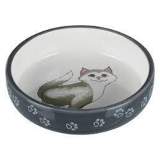 Trixie Ceramic Bowl - kerámia tál (fehér, mintás) macskák részére (0,3l /Ø15cm) macskatál