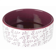  Trixie Ceramic Bowl - kerámia tál (mintás, fehér/berry) kutyák részére (0,8l/Ø16cm) kutyafelszerelés