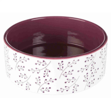Trixie Ceramic Bowl - kerámia tál (mintás, fehér/berry) kutyák részére (1,4l/Ø20cm) kutyafelszerelés