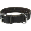 Trixie Greased Leather Collar - bőr nyakörv (fekete,szívritmus mintával) kutyák részére (M) 38-47cm/40mm