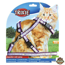 Trixie Hám És Póráz Xl Macskának Mintás 34-57cm/13mm 1,2m nyakörv, póráz, hám macskáknak