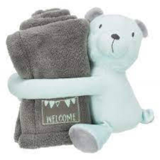 Trixie Junior Cuddly Set - takaró plüssel (szürke/menta) kölyökkutyák részére (75x50cm) kutyafelszerelés