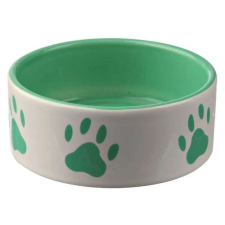 Trixie kerámia tál szett fém állvánnyal 2x0.6L/15cm olajzöld/szürke kutyatál