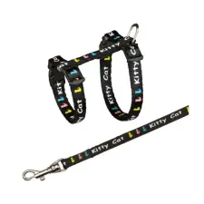 Trixie kitten macskahám 21-33cm - Fekete nyakörv, póráz, hám macskáknak